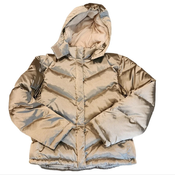 Gap girls down puffercoat, champagne color.   Youth XXL. - Picture 10 of 17